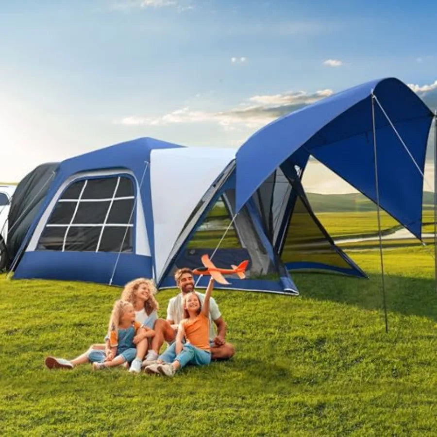 SUV Tent for Camping 6-8 People 10x10ft Car Tents with Screen Porch Awning Easy Set Up SUV Tent Attachment for Camping Outdoors