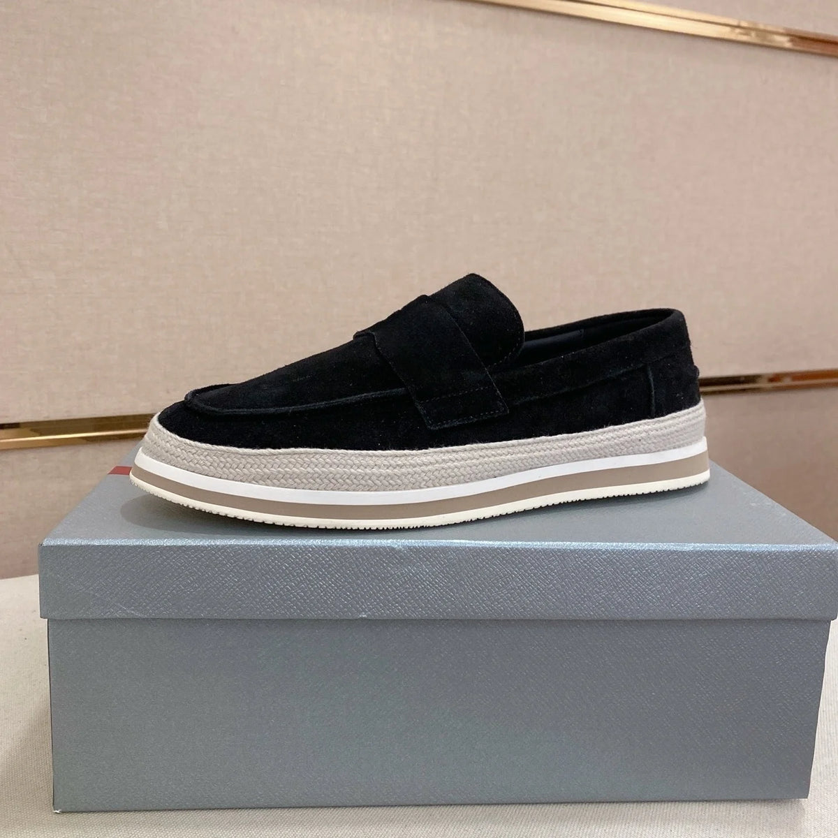 Men's Women loafers retro straw sole slip-on shoes versatile casual slip-on shoes