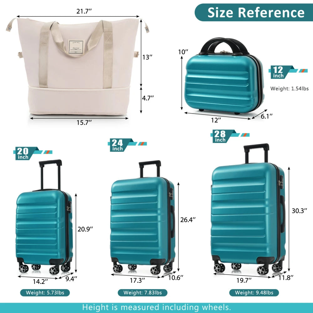 Hardshell Luggage Set - Lightweight & Durable Suitcases with Dual Spinner Wheels Carry-On & Check-In Sizes for Travel & Business