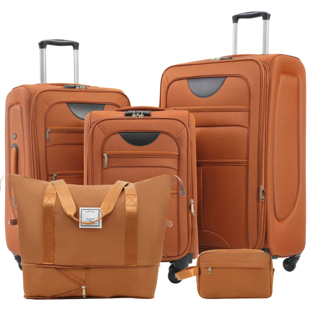 Softside Expandable 3pcs Luggage Set 22/26/30 Inch Duffel Bag Upright Spinner Wheels Lightweight Softshell Travel Luggage Set