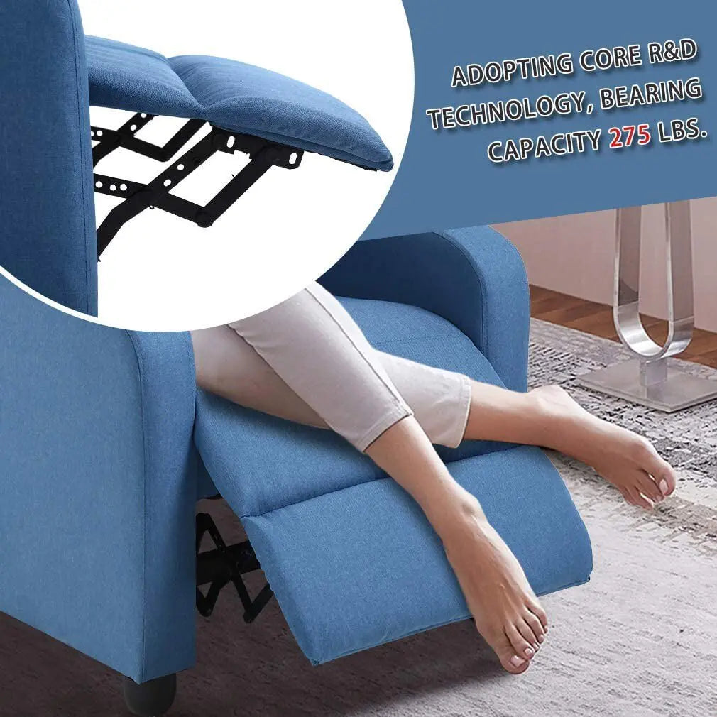 Massage Recliner Chair Single Sofa Fabric Padded Seat Theater Home  / Footrest