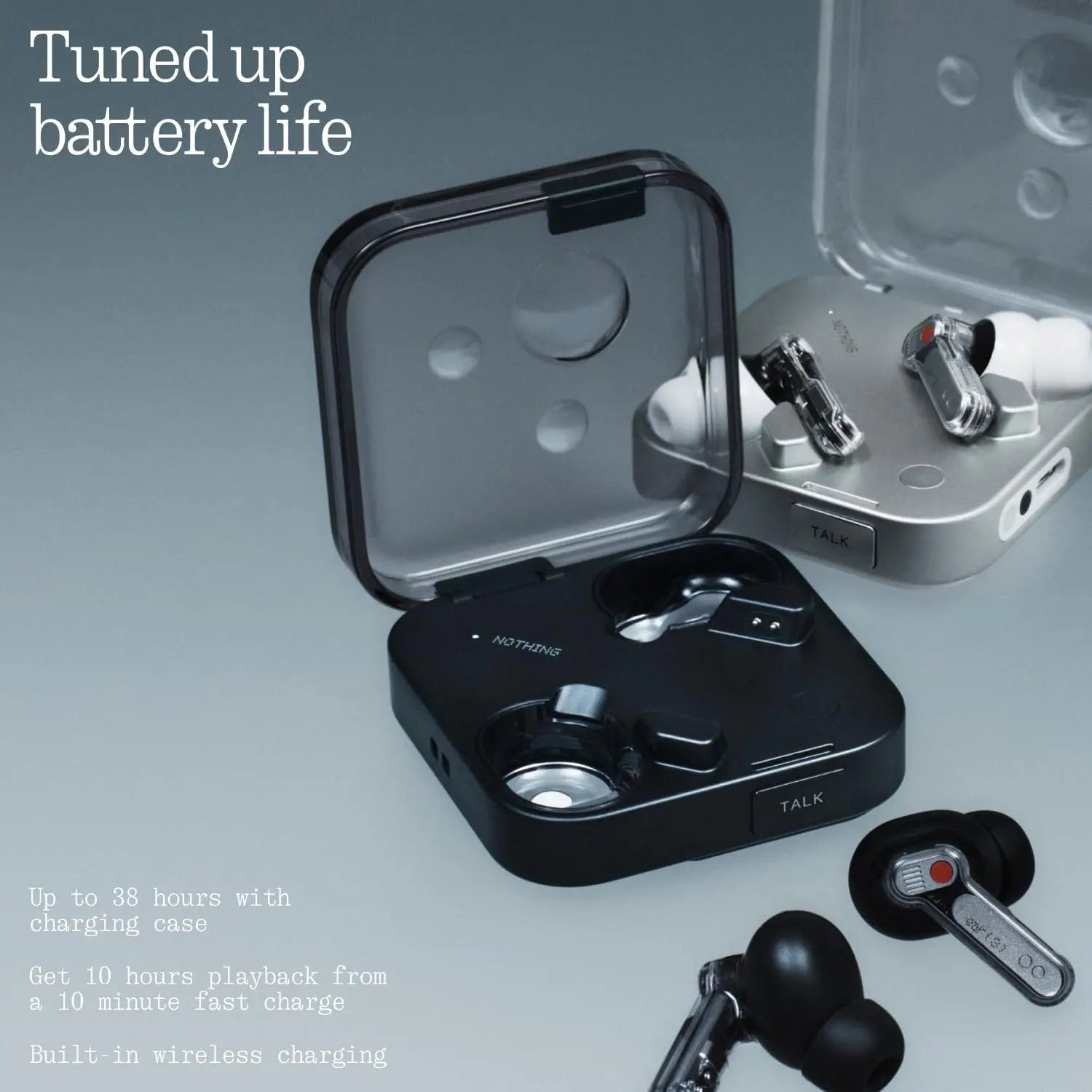 Wireless Earbuds with 45dB Hybrid ANC, Hi-Res Sound, 12mm Bass Boost, Dual Connect for iPhone Android