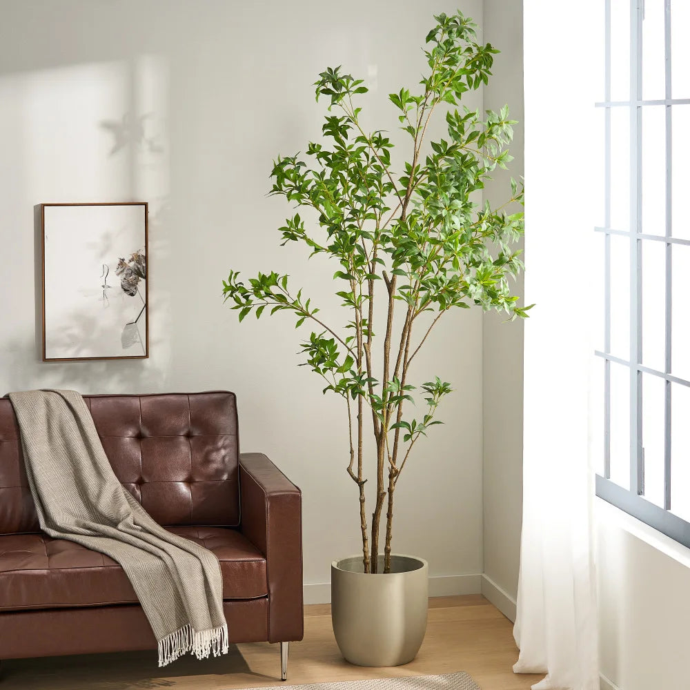 240CM Artificial Pieris Tree Realistic Fake Pieris Plant for Indoor Outdoor Home Garden Entryway Decoration