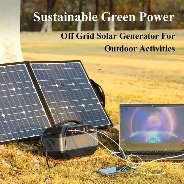 330W Portable Power Station, 299Wh Solar Generator Backup Power Supply with 2X 110V AC Outlets, 4X