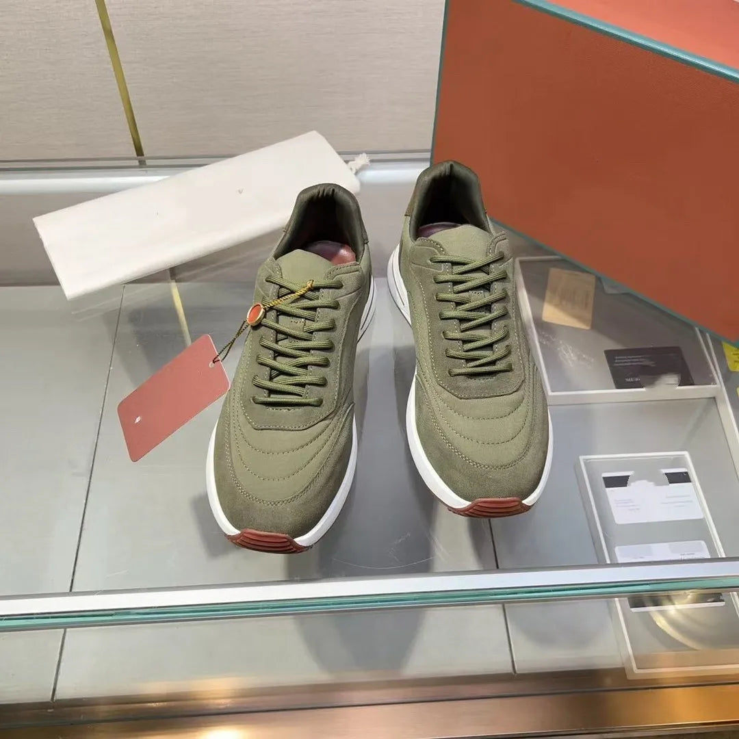 New Luxury Genuine Leather Men's Casual Sneakers Fashionable Lace-up Stylish High Version Shoes