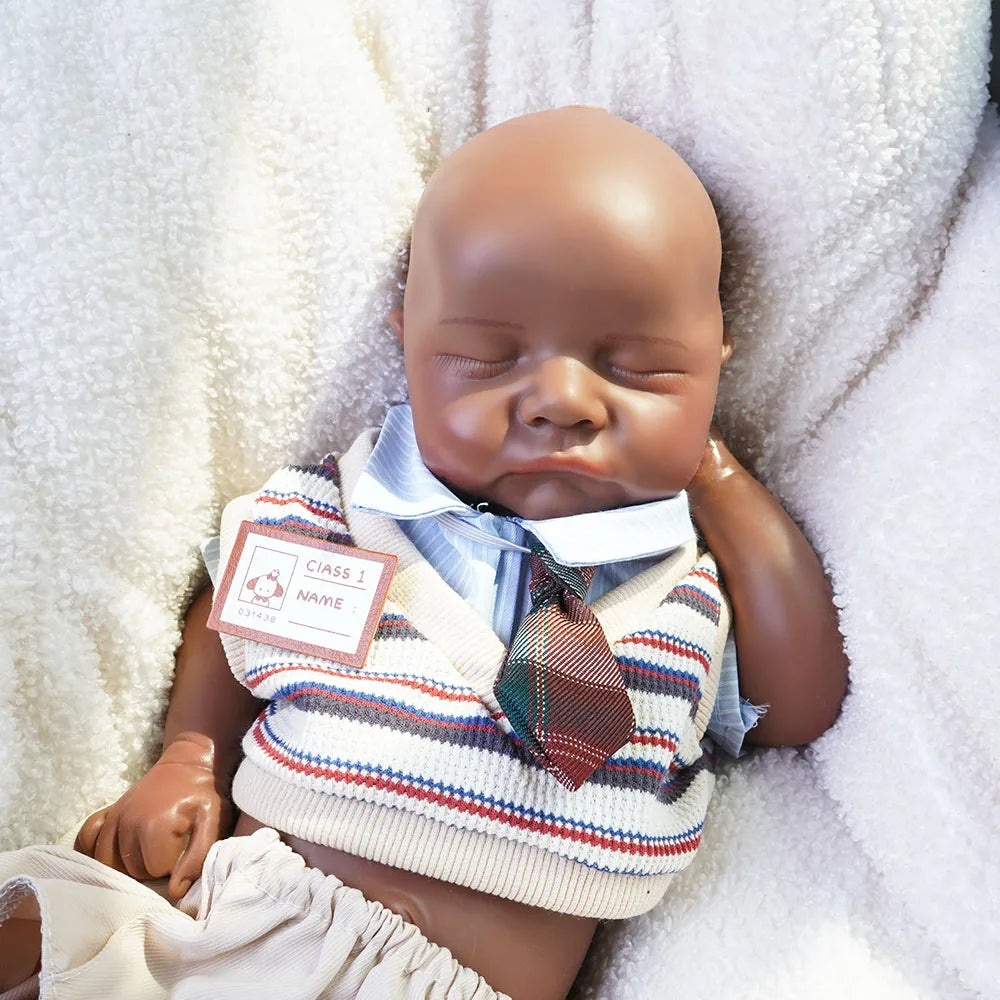 Artificial Soft Full Body Platinum Silicone Painted Reborn Doll Girl Handmade 18.31inch Solid Newborn Fake Boy For Kid Gift