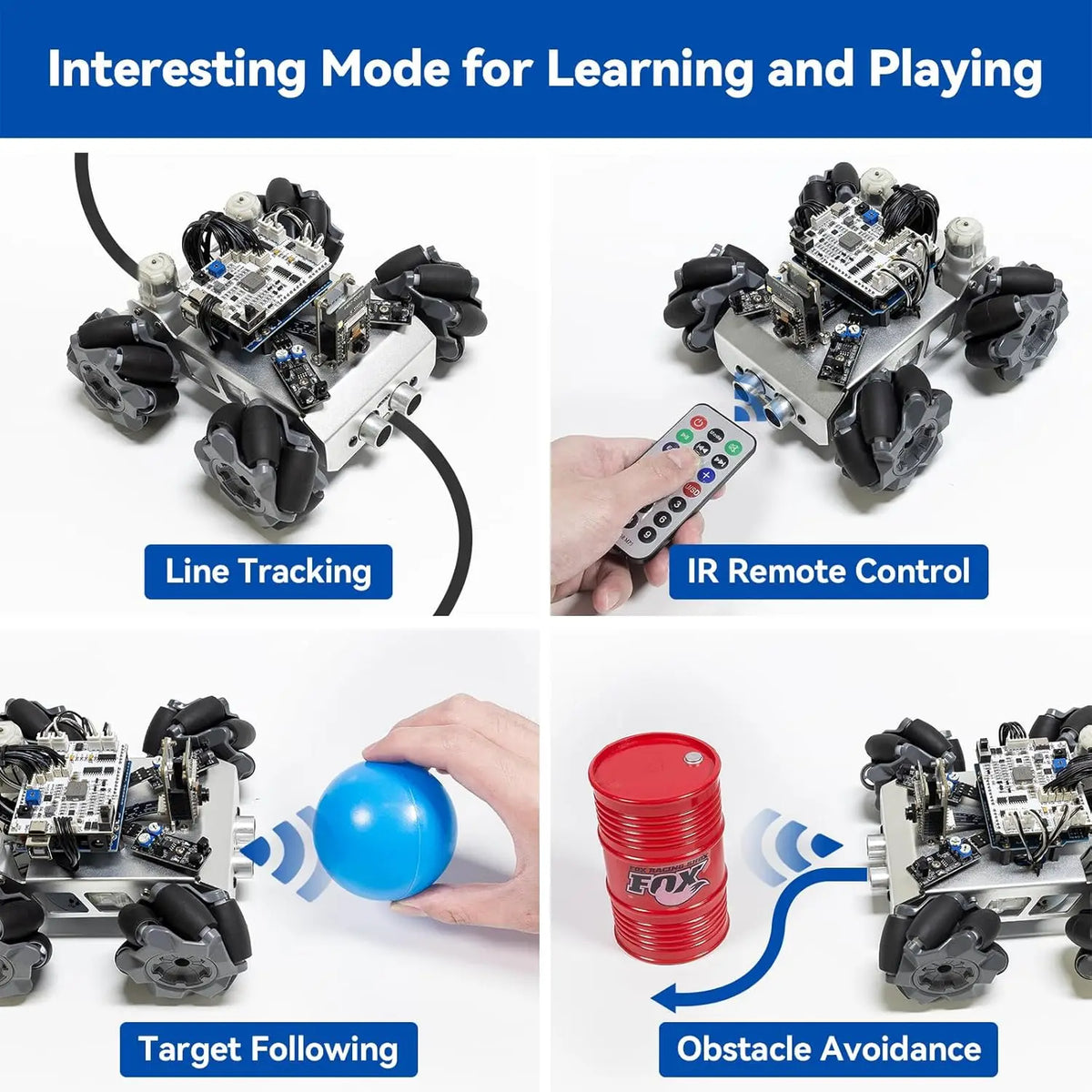 Smart Robot Car Kit with FPV Camera, App Control, Compatible Arduino UNO R3 & ESP32 CAM for Adults