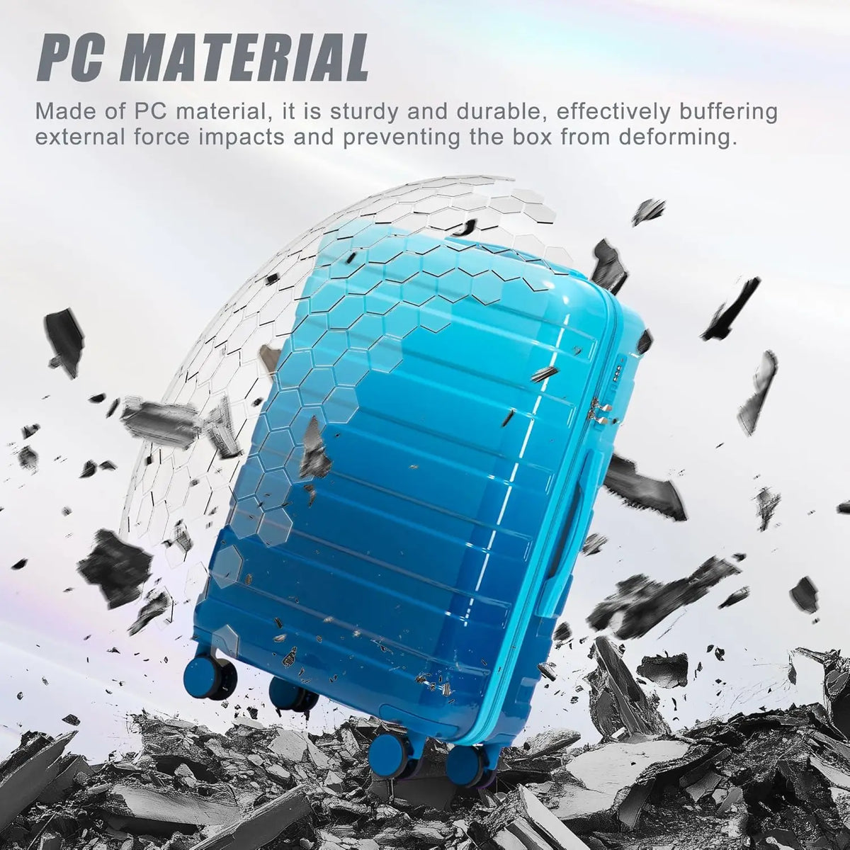 ABS Hardshell Luggage Set with Spinner Wheels and Lock - Durable Waterproof Suitcase for Travel