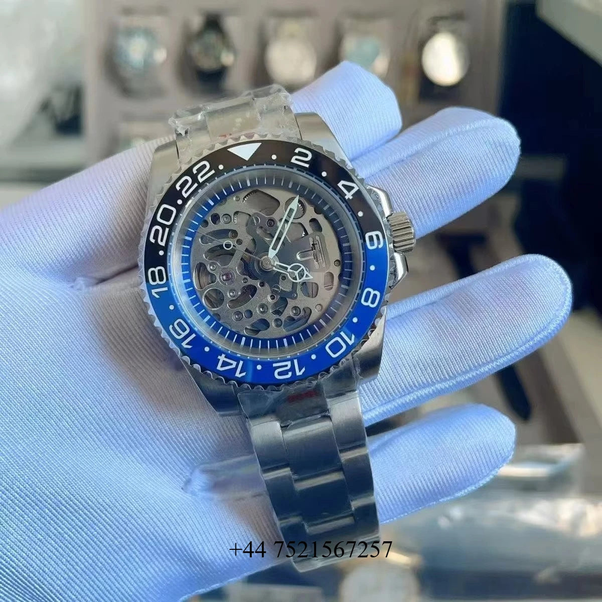 High Quality Customhollow Waterproof Mechanical Watch Sapphire Mirror Men and Women's Nh70 Movement Sports Watch Without LOGO