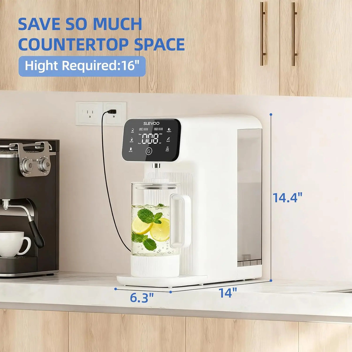 6-Stage Countertop RO Water Filter with Remineralization, TDS Display, 4L Tank for Home & Office