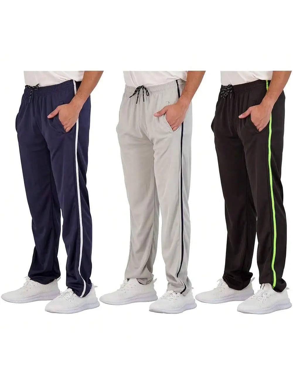 Mens Mesh Athletic Sweatpants With Pockets Open Bottom Lounge Gym Workout Pants