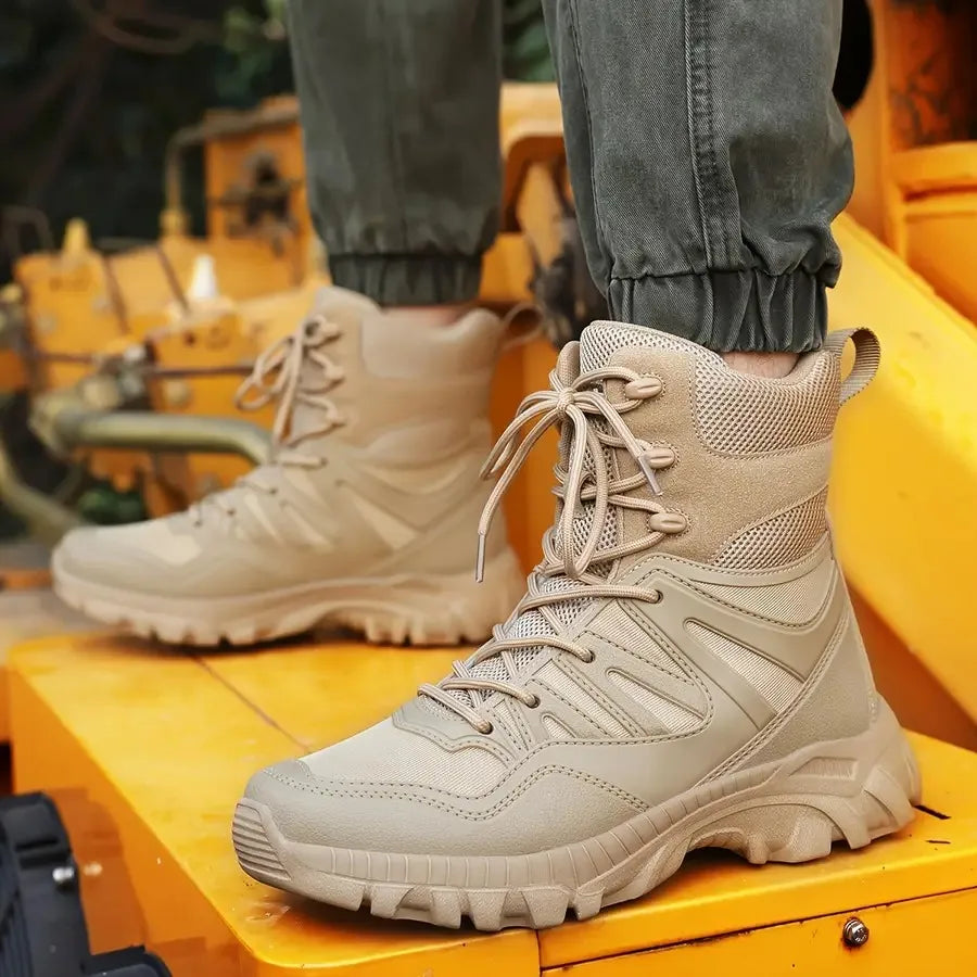 Men's Desert Training High-Top Boots Outdoor Hiking and Mountaineering Boots Lightweight and Comfortable Trekking Shoes