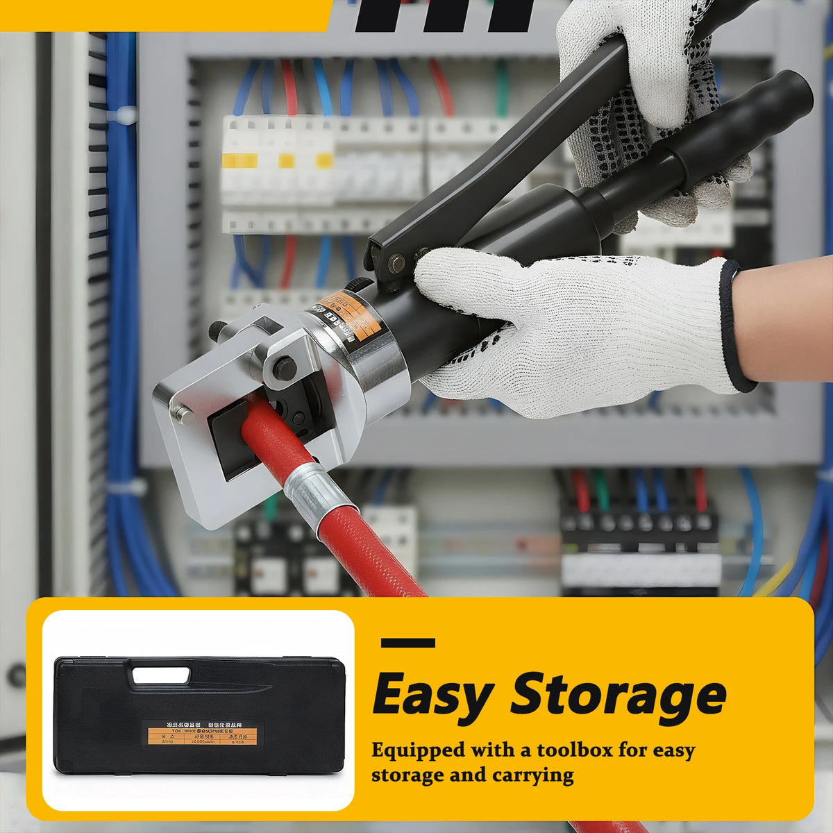Convenient Cable Crimping Pliers with Toolbox Hydraulic Crimping Tool Kit Thicken for Repair/Industrial/Electrical