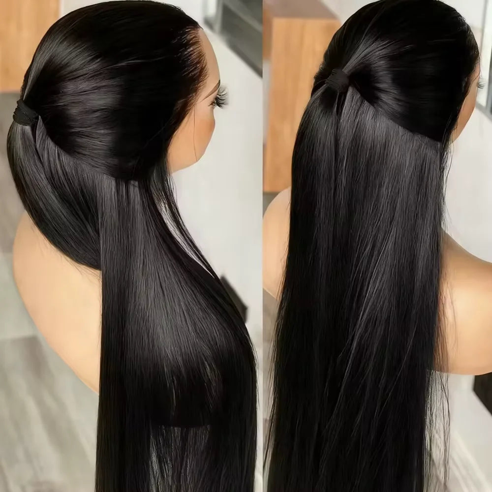 40 50 Inch Bone Straight Human Hair Wigs 13x6 Hd Lace Frontal Wig Brazilian 250 Density Human Hair 360 Full Lace Front Wig