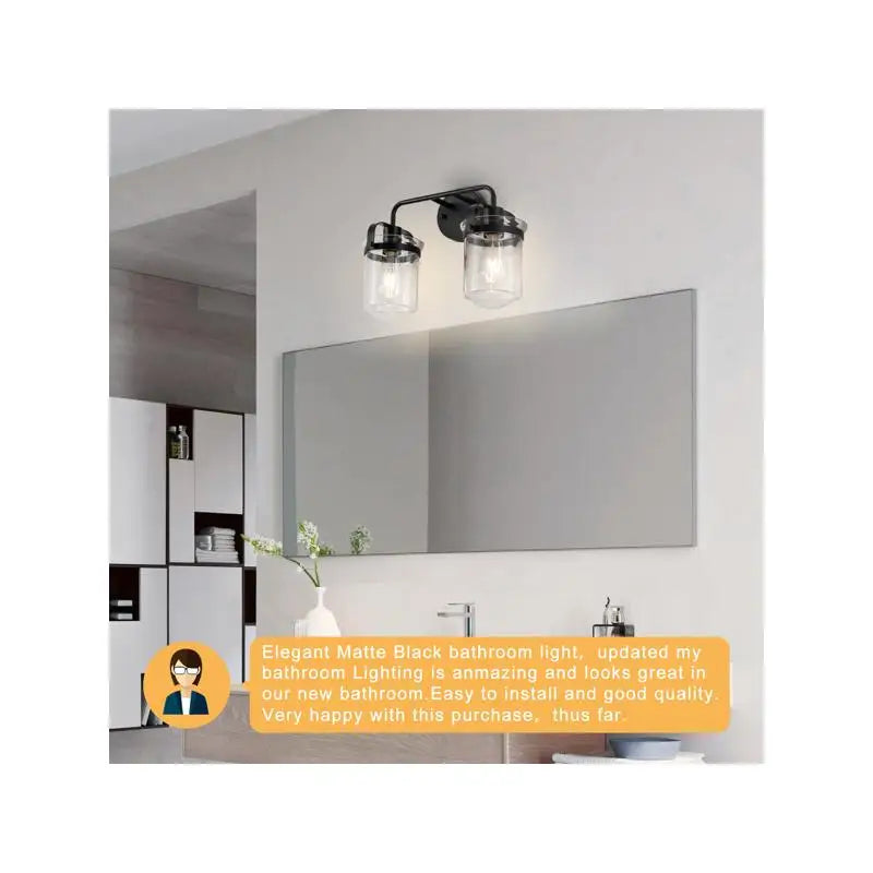 Set of 2 Wall Sconces with Clear Glass Shade, Modern Industrial Indoor Lighting Fixture E26 Socket, No Bulb Included
