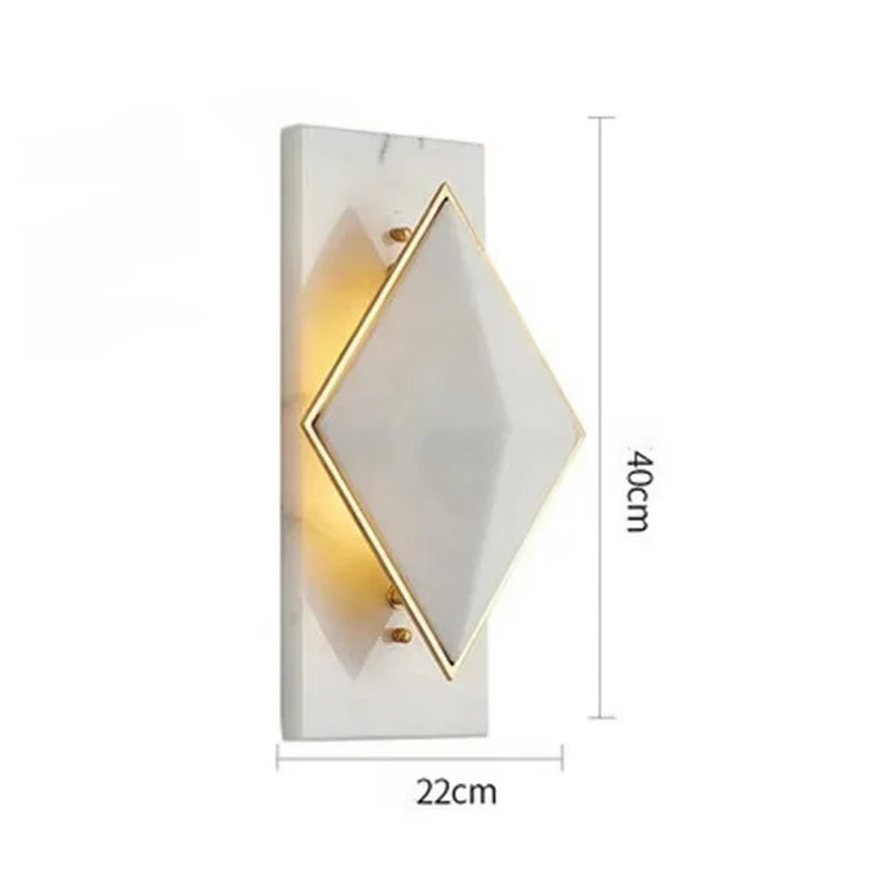Led Wall Lamps Minimalist Creative Diamond Marble Lighting Device Hotel Cafe Restaurant Home Decor Interior Lighting