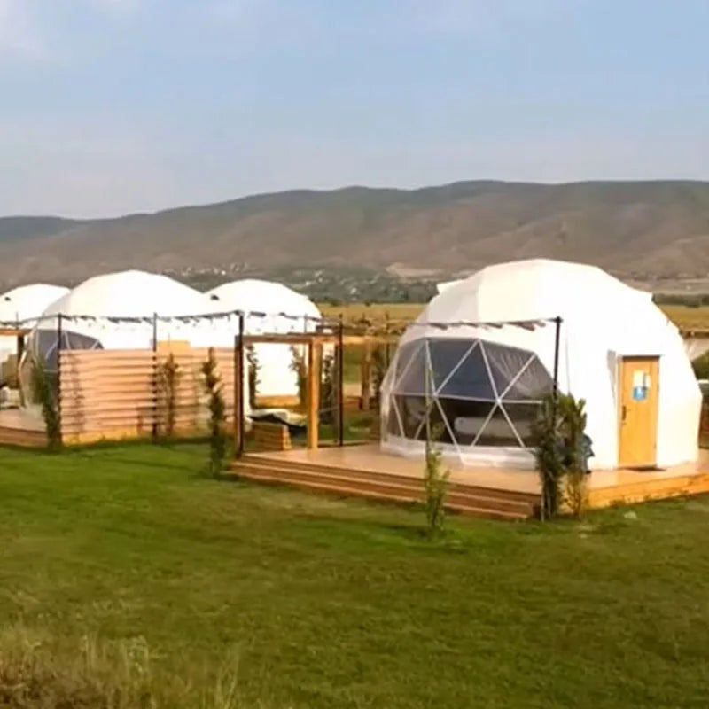 Luxury Pvc Geodesic Dome Hotel Glamping Tent House Desert Round Dome Tent Coody Starry Sky Dome Tent for Camping