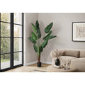 Artificial Plant 83 Tall Indoor Decorative Floor Palm Tree Real Touch Green Leaves Black Pot