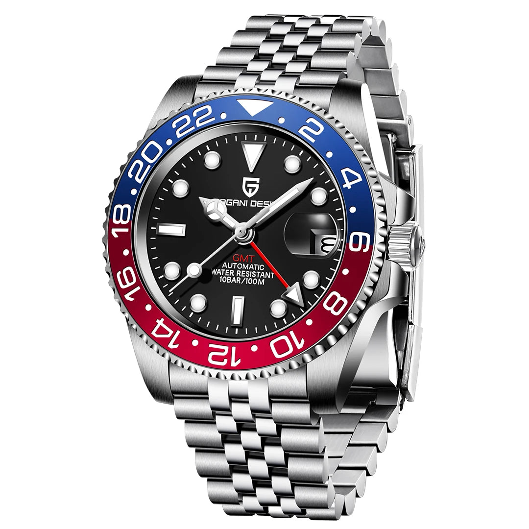 2026 New PAGANI DESIGN Luxury Men Mechanical Watches Stainless Steel GMT Watch Top Brand Sapphire Glass Men Watch reloj hombre