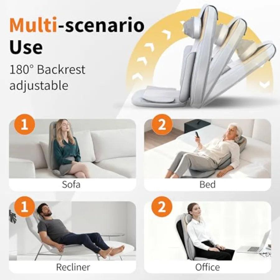 Shiatsu Neck and Back Massager with Heat for Pain Relief Deep Tissue Back Massager for Chair Adjustable Neck Massage with 20 Kn