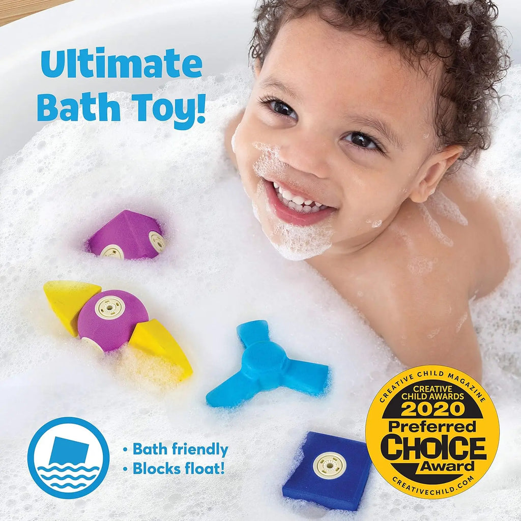 Magnetic Foam Building Blocks Set - 100 Pieces with Storage, Bath & Sensory Toys for Toddlers Ages 3-5