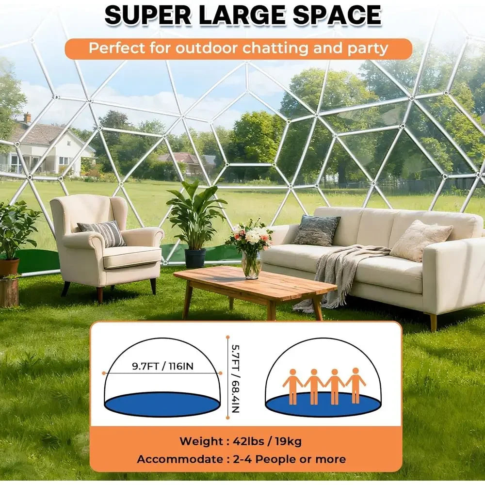 9.7 x 5.7 ft Waterproof Greenhouse Tent for 2-4 People, Ideal for Camping, Parties, and Outdoor Events