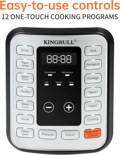 12-in-1 Electric Pressure Cooker: Multi-Use Non-Stick Pot with Slow Cook, Rice, Steam, Sauté, Yogurt & Delay Start
