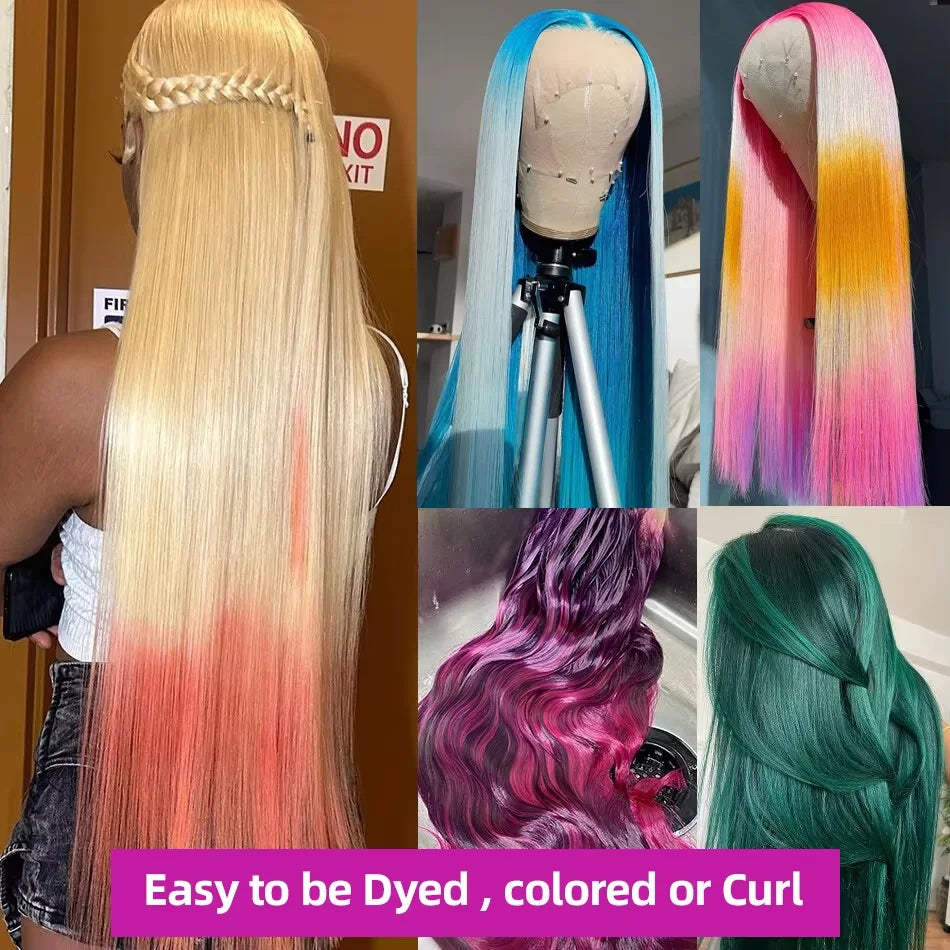 40 50 Inch Blonde 613 Hd Lace Frontal Wig 13x6 Straight Human Hair Wigs Brazilian Colored Lace Front 100% Human Hair For Women