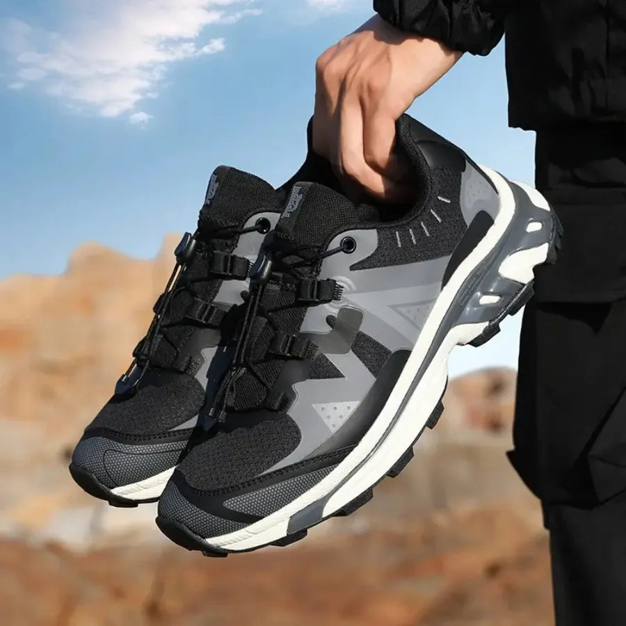 Men's -Terrain Hiking Sneakers - Breathable Anti-Slip Shock-Absorbing and Sole Low-Top Outdoor Shoes Suitable for Trail Running