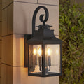 23"(H)1-Pack Outdoor Wall Lantern–Vintage Black Sconce (Clear Seeded Glass,Bulb Not Included)