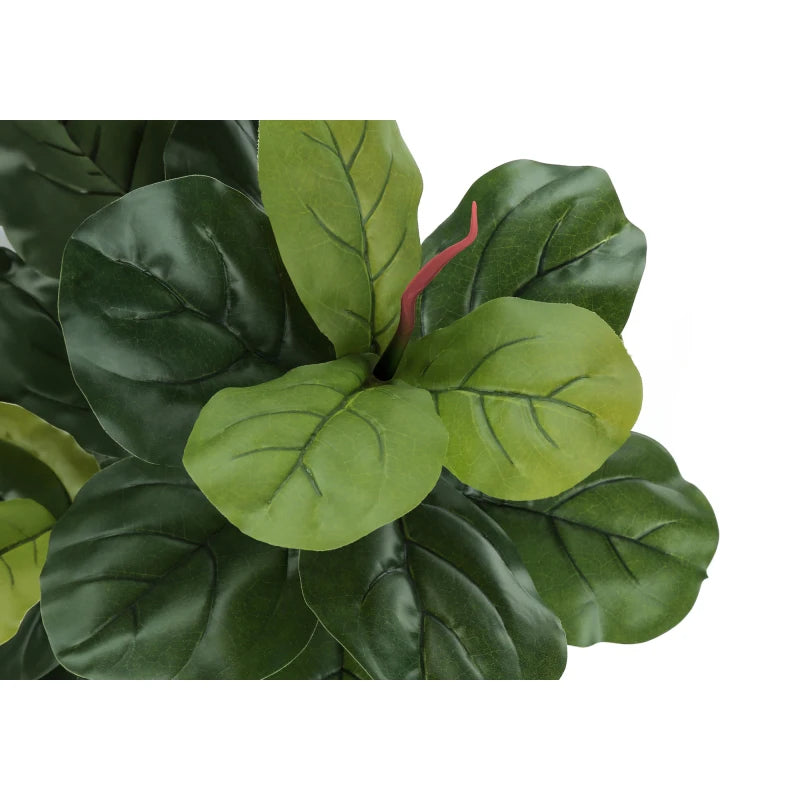 Artificial Plant, 47 Tall, Fiddle Tree, Indoor, Faux, Fake, Floor, Greenery, Potted, Real Touch, Decorative, Green Leaves, Black