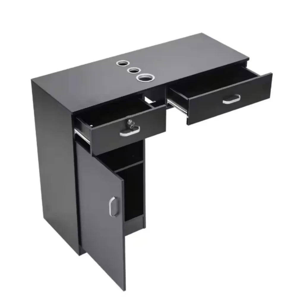 Locking Wall Mount Barber Salon Station, Hair Salon Storage Cabinet Beauty Salon Stations
