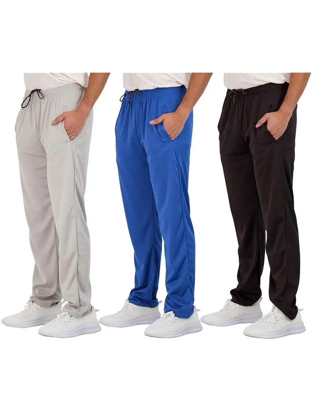 Mens Mesh Athletic Sweatpants With Pockets Open Bottom Lounge Gym Workout Pants