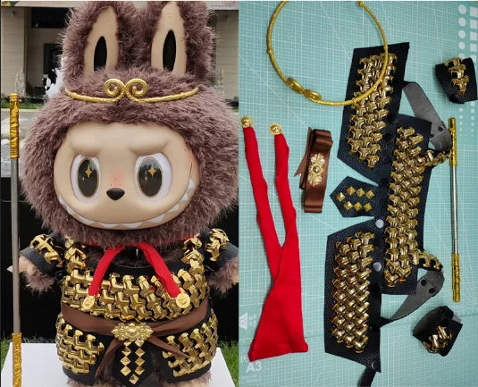 58cm Labubu Big Leader Zimomo Vinyl Doll Handmade Custom Black Mythical Goku Exclusive Set Clothes Accessories Exquisite Gifts