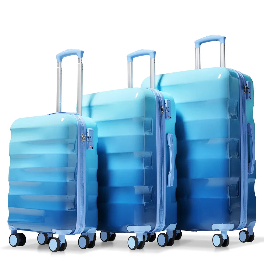 Luggage Set–Hardshell Suitcases with Spinner Wheels and TSA Lock, PC+ABS, Vibrant Glossy Expandable Design for Travel