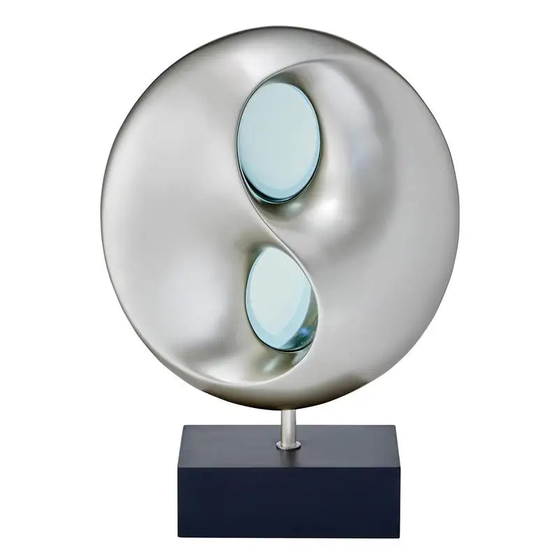 Ultra-Modern LED Table Lamp with Infinity Mirror, Black and Silver Finish, Antique Night Light for Bedroom Use