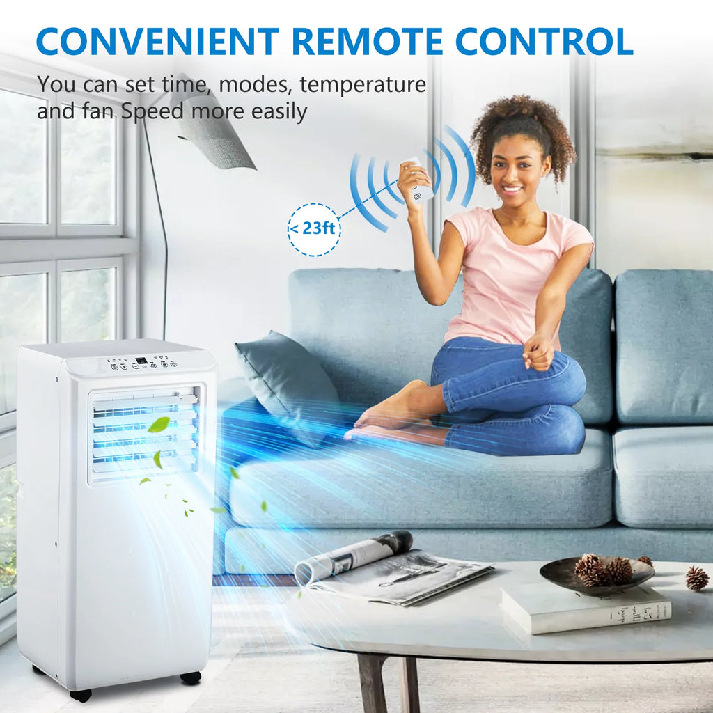 10000 BTU Portable Air Conditioner, 3-in-1 Cool/Dehumidifier/Fan For 450 Sq Ft, Quiet Floor AC With 24H Timer & Window Kit