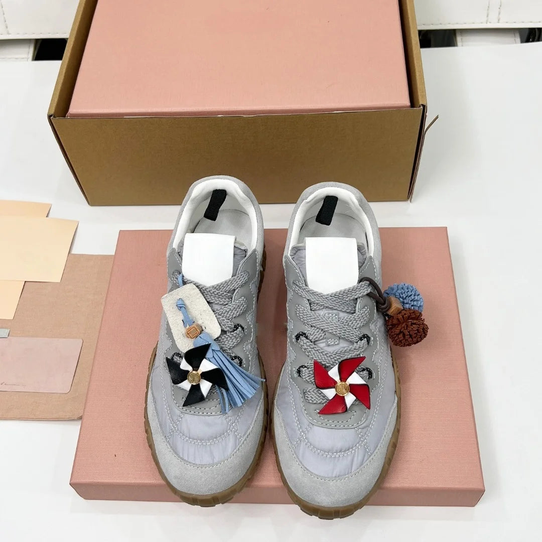 Women Sneakers New Genuine Leather Retro German Training Shoes Women windmill Lace-up  Breathable Casual Shoes Women