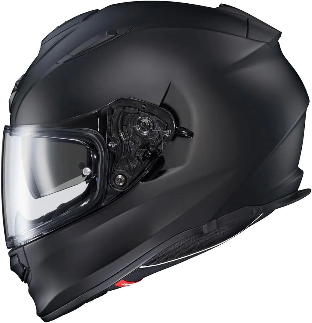 Ryzer Full Face Motorcycle Helmet with Pinlock Ready Shield with Integrated Speaker Pockets DOT ECE Approved Solid (Matte Black-