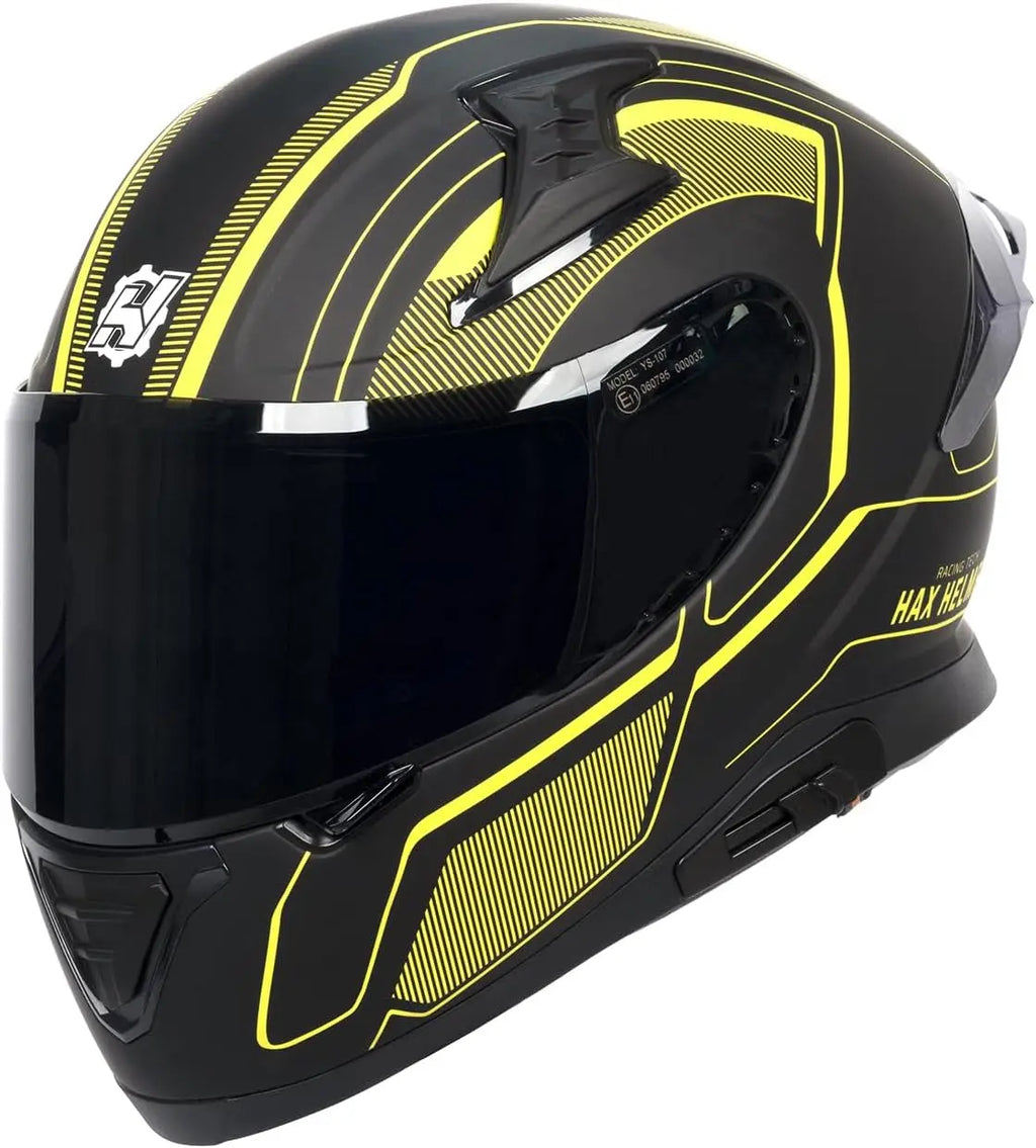 Full Face Motorcycle Helmet with Dual Rear Wing and Pinlock Ready DOT Approved-Lightweight and Durable Motorbike Street Bike Hel