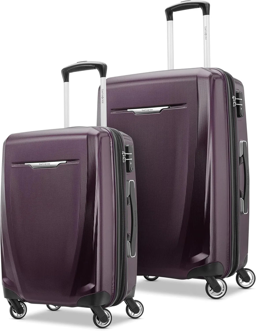 Winfield 3 DLX Hardside Expandable Luggage with Spinners 2PC Set Plum