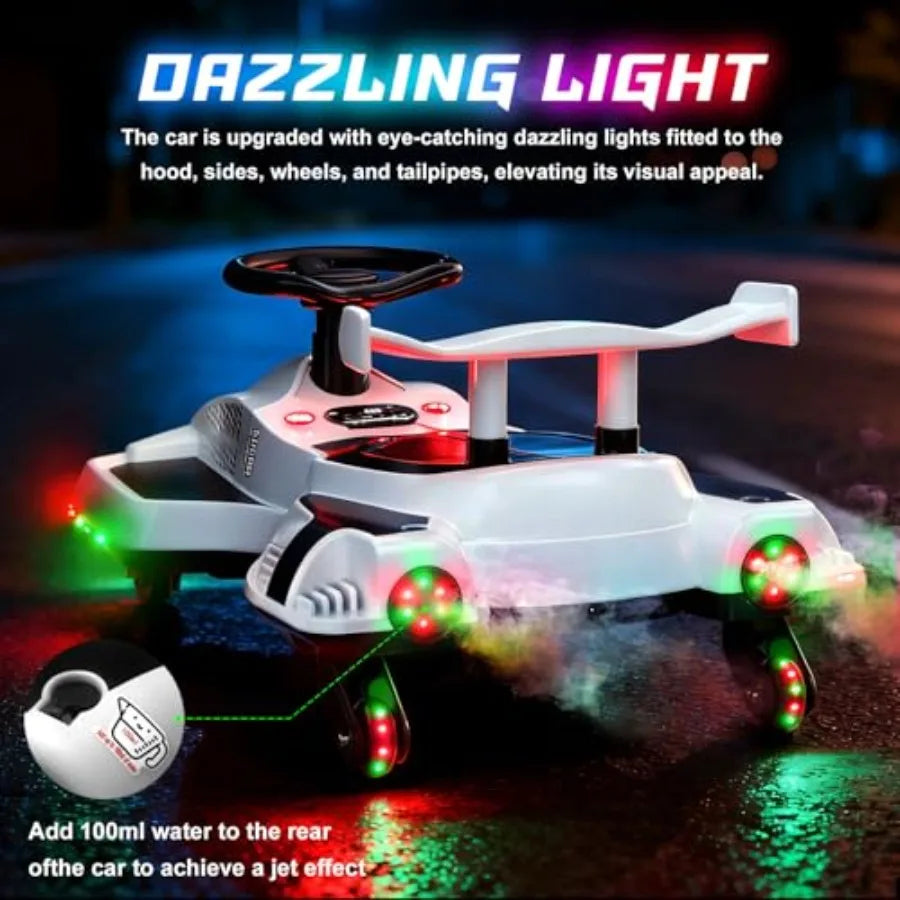 12V Electric Wiggle Car Ride On Toy Swing Car with Pedal for from Ages 3 and Up Birthday Gifts for Boys and Girls Anti-Rollover