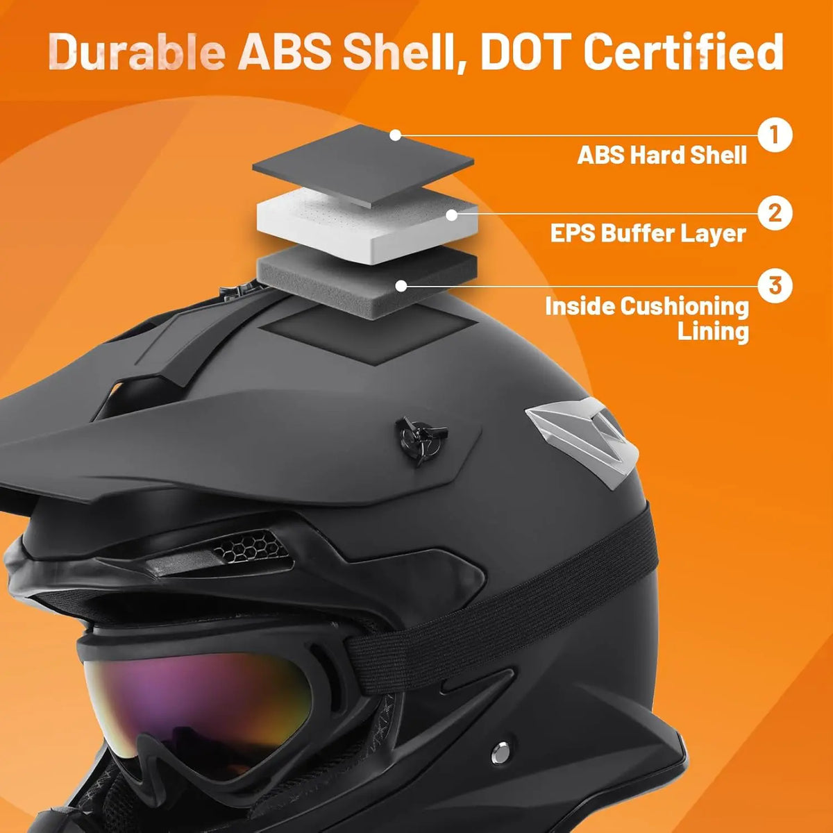 Motocross Full Face Helmet Adult Dirt Bike UTV Off-Road Helmet Goggles Gloves and Face Mask Matte Black Motorcycle Accessories