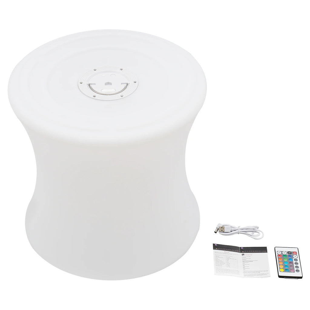 LED Light RGB Drum-Shaped Stool with Remote Control IP54 Waterproof RGB Atmospheres Light Stool 40*40cm