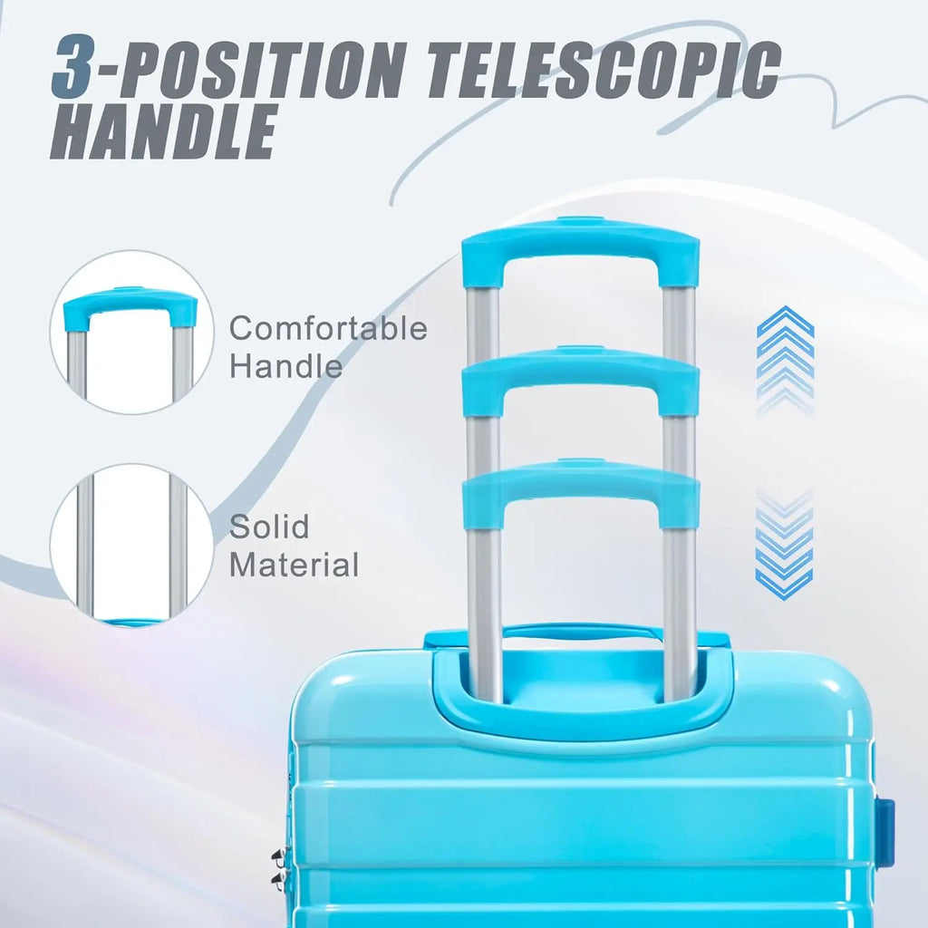 ABS Hardshell Luggage Set with Spinner Wheels and Lock - Durable Waterproof Suitcase for Travel