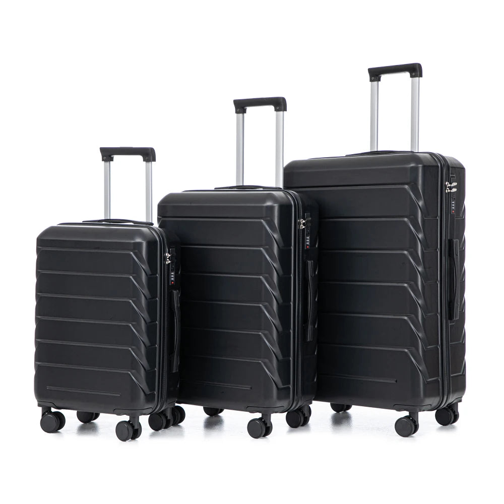 3 Piece Travel Luggage Set 20/24/28 Inch Spinner Wheels with Combination Lock Lightweight Hard Shell Suitcase