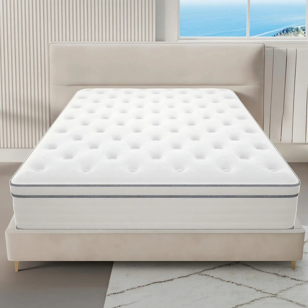 King Full Queen size Mattress 12\10\14 Inch - Deep Sleep Hybrid Mattress Pressure Relief - Back & Side Sleepers