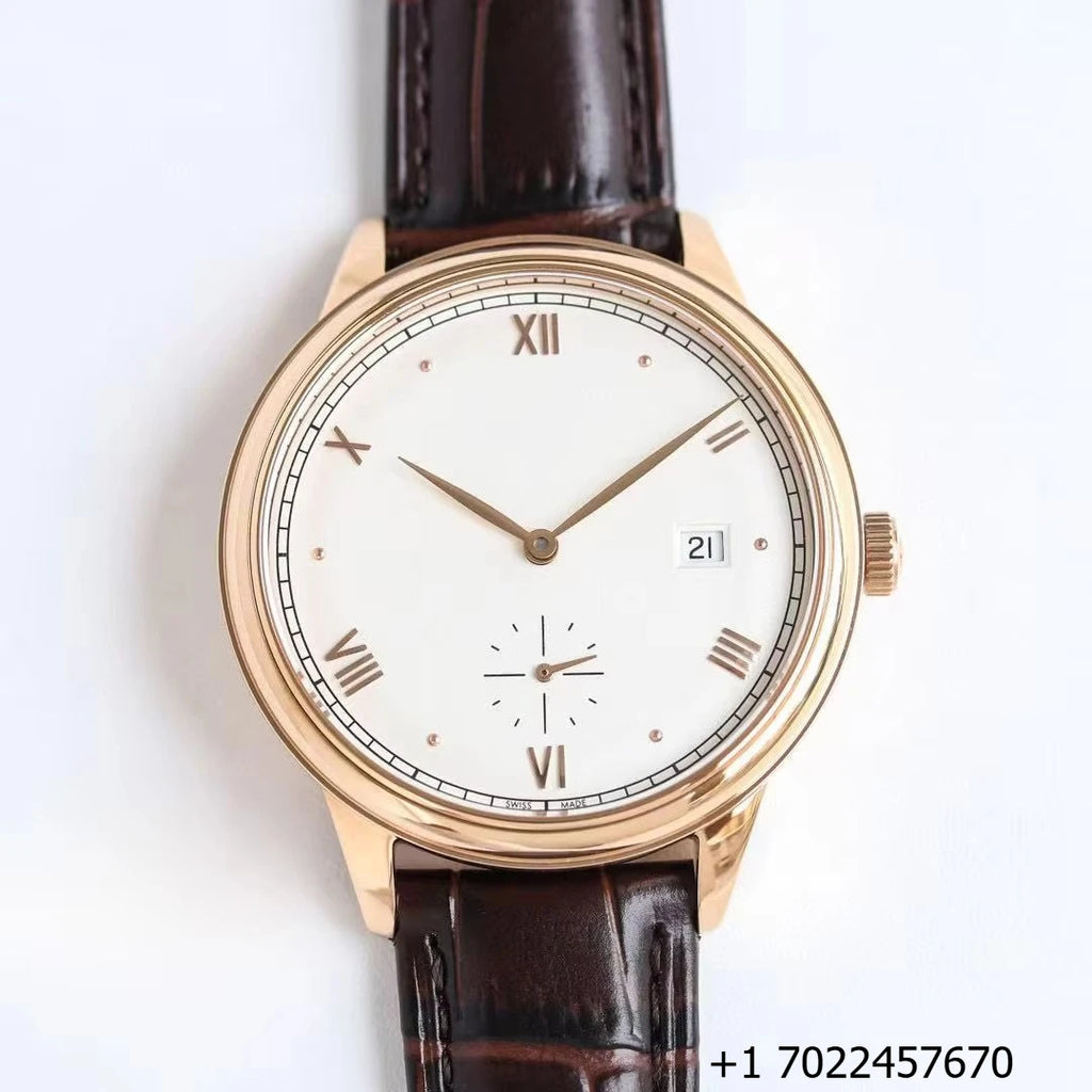 Unisex Antique Business Coin Pointer Watch Stainless Steel Case Sapphire Crystal 5BAR Water Resistant Fully Automatic Mechanical