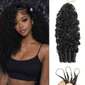 Human Crochet Hair Pre Looped 120g Burmese Curly Feather Crochet Human Hair Extensions Reusable Invisible Pre-Separated Knotless