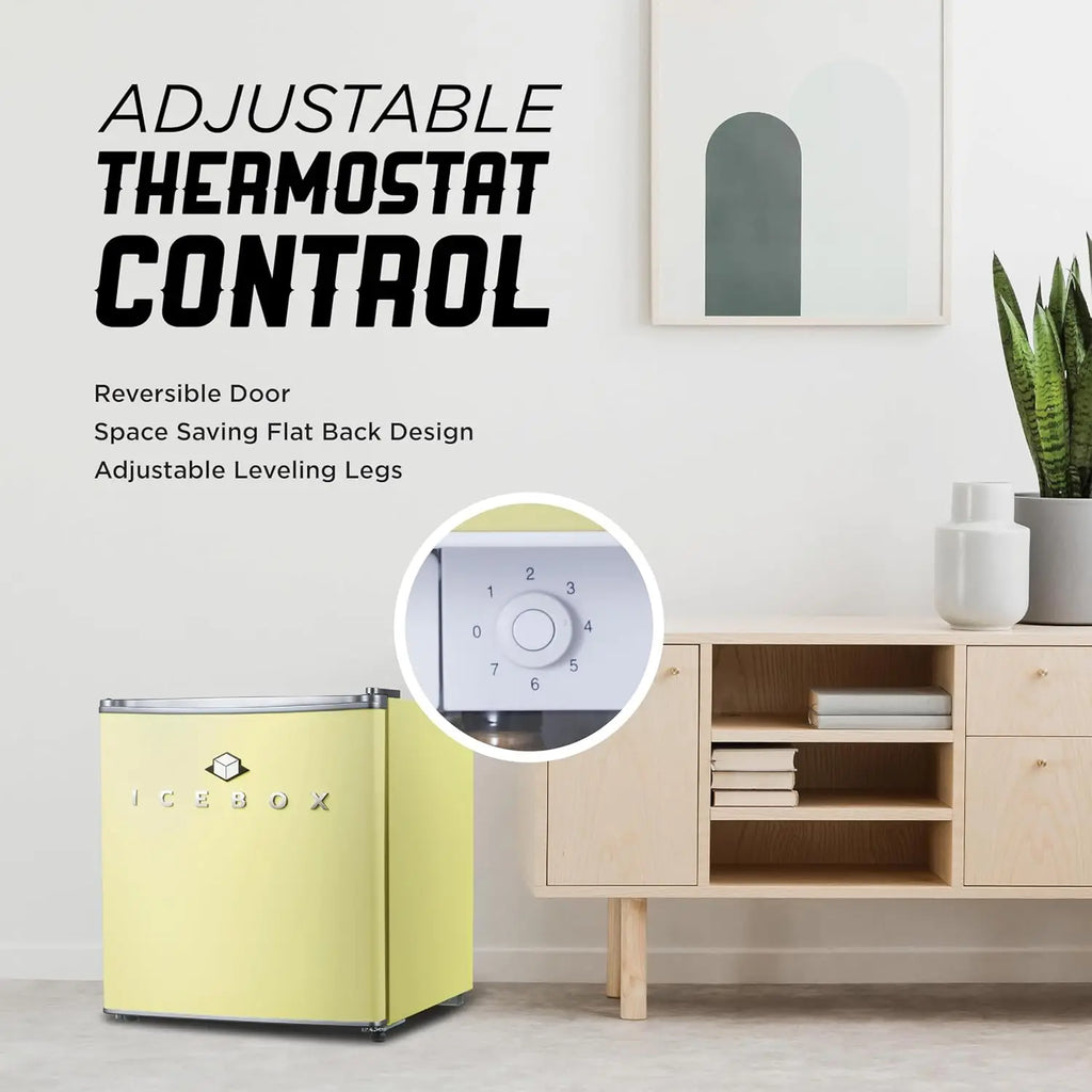 1.7 Cu. Ft. Compact Refrigerator, ENERGY STAR Certified Mini Fridge with Chiller Compartment, Sun Yellow